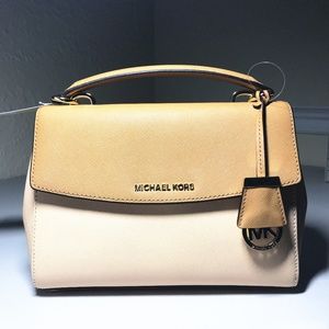 Michael Kors AVA NUDE/PEANUT Small TH SATCHEL